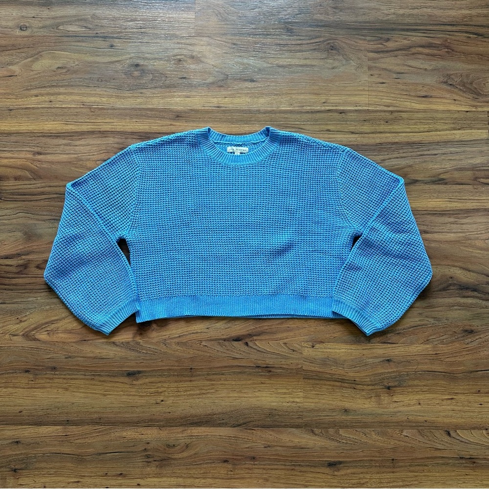 L.A. Hearts Light Blue Amalia Boxy Cropped Sweater
